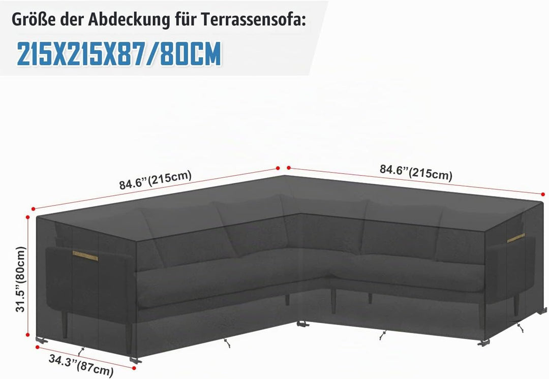 VANSHEIM Abdeckhauben für Sofas Abdeckung Schutzhülle für Gartencouch Wasserdicht Winddicht mit Belü