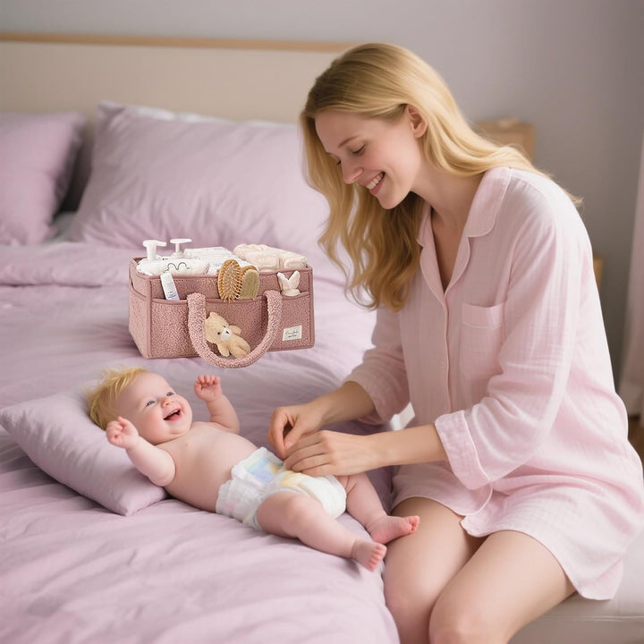 Baby Wickeltasche Organizer，Baby-Windel-Caddy Organizer für Wickeltisch，Multifunktional Tragbar Wick