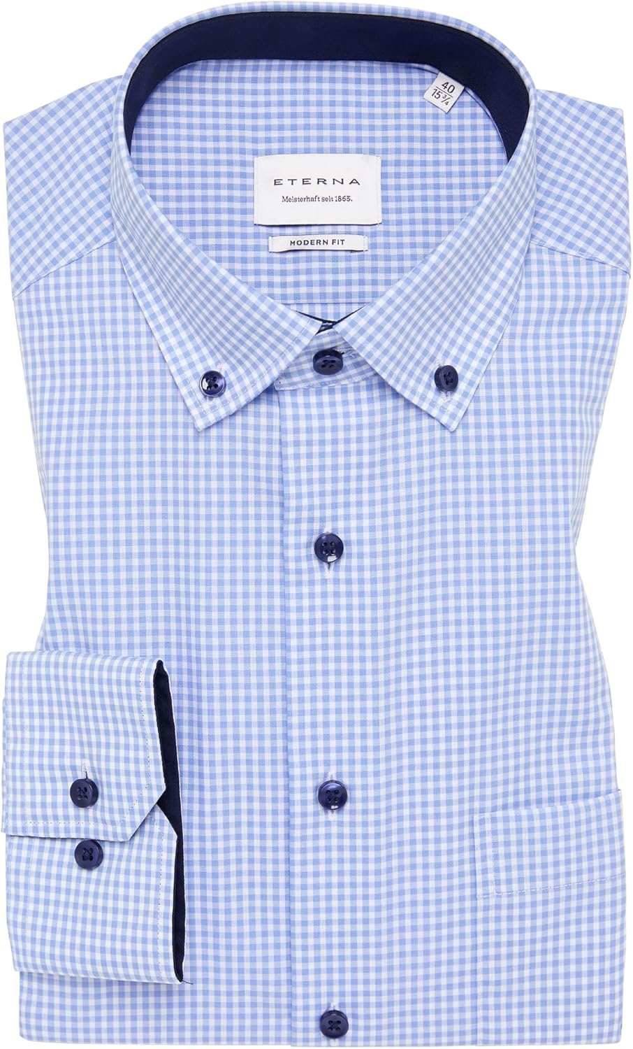 ETERNA Male Shirt unifarben 41 Hellblau, 41 Hellblau