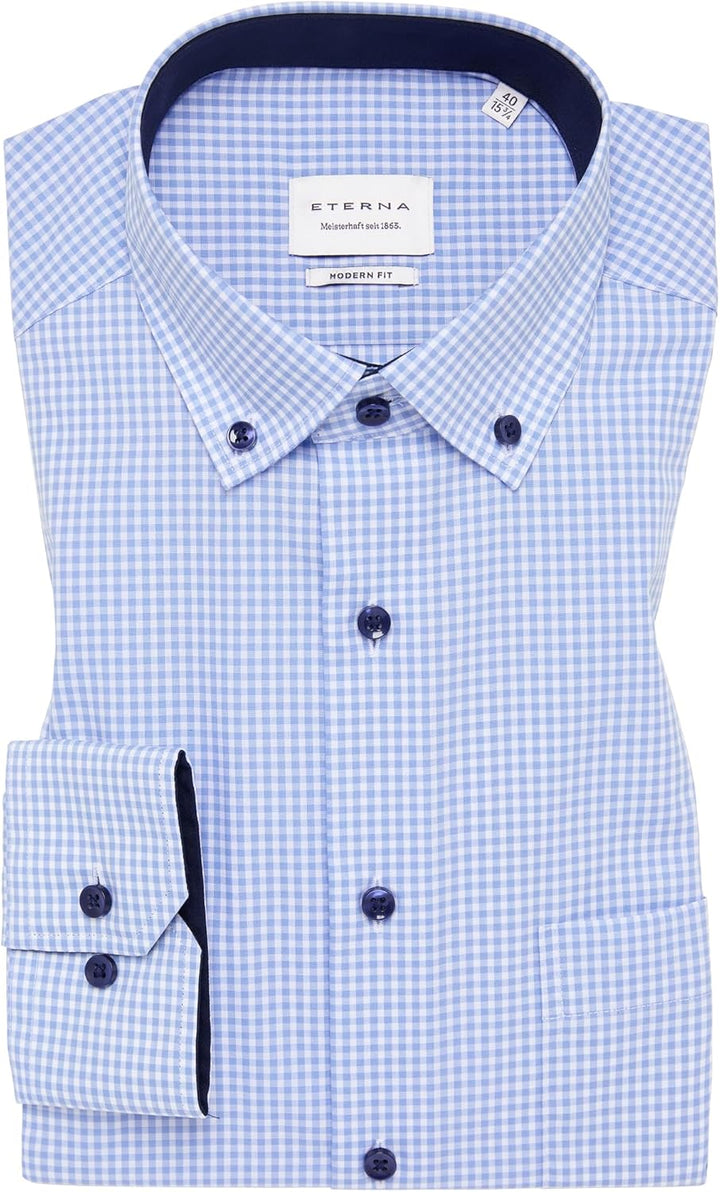 ETERNA Male Shirt unifarben 41 Hellblau, 41 Hellblau