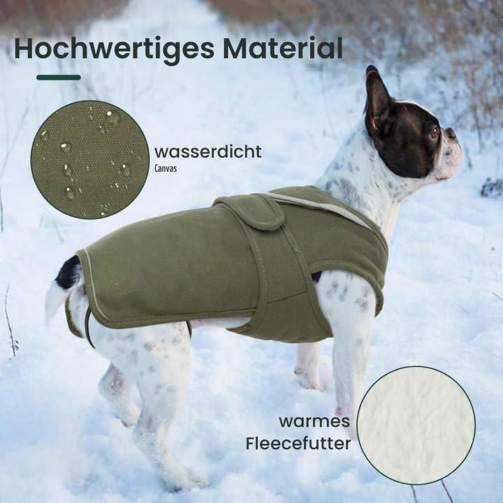 Kuoser Leinwand Haustier Hund Wintermantel, Reflektierende Warme Fleecejacke für Kleine Mittelgrosse