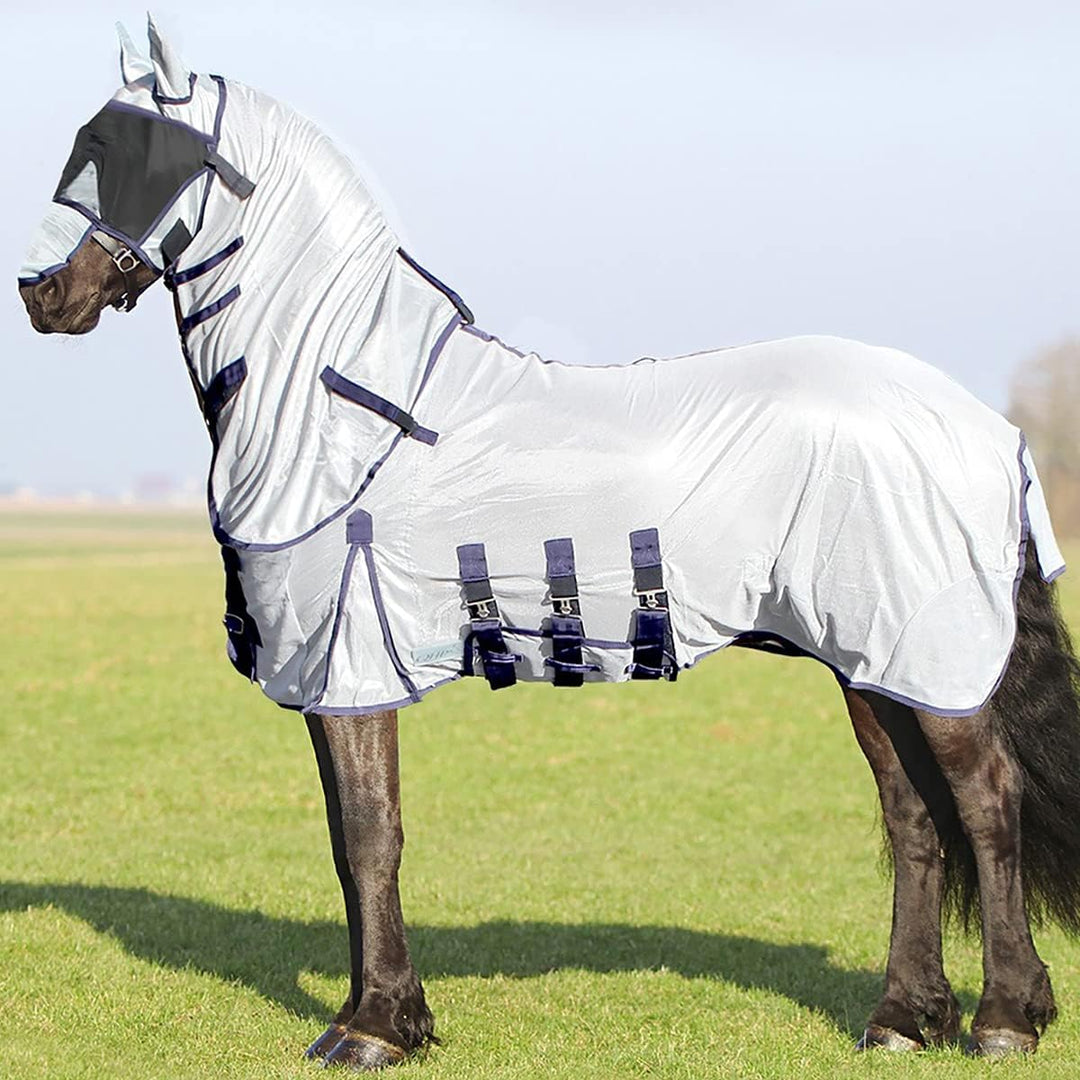 QHP Fliegendecke mit Hals und Haube XL - Size 215 165 cm, 165 cm