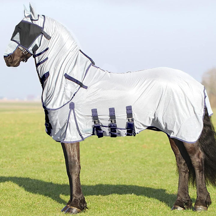 QHP Fliegendecke mit Hals und Haube XL - Size 215 165 cm, 165 cm