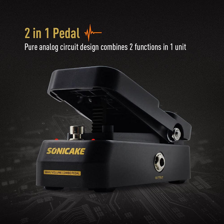 SONICAKE Wah Pedal VolWah Active Volume- und Wah-Expression Pedal Gitarren Effektpedal
