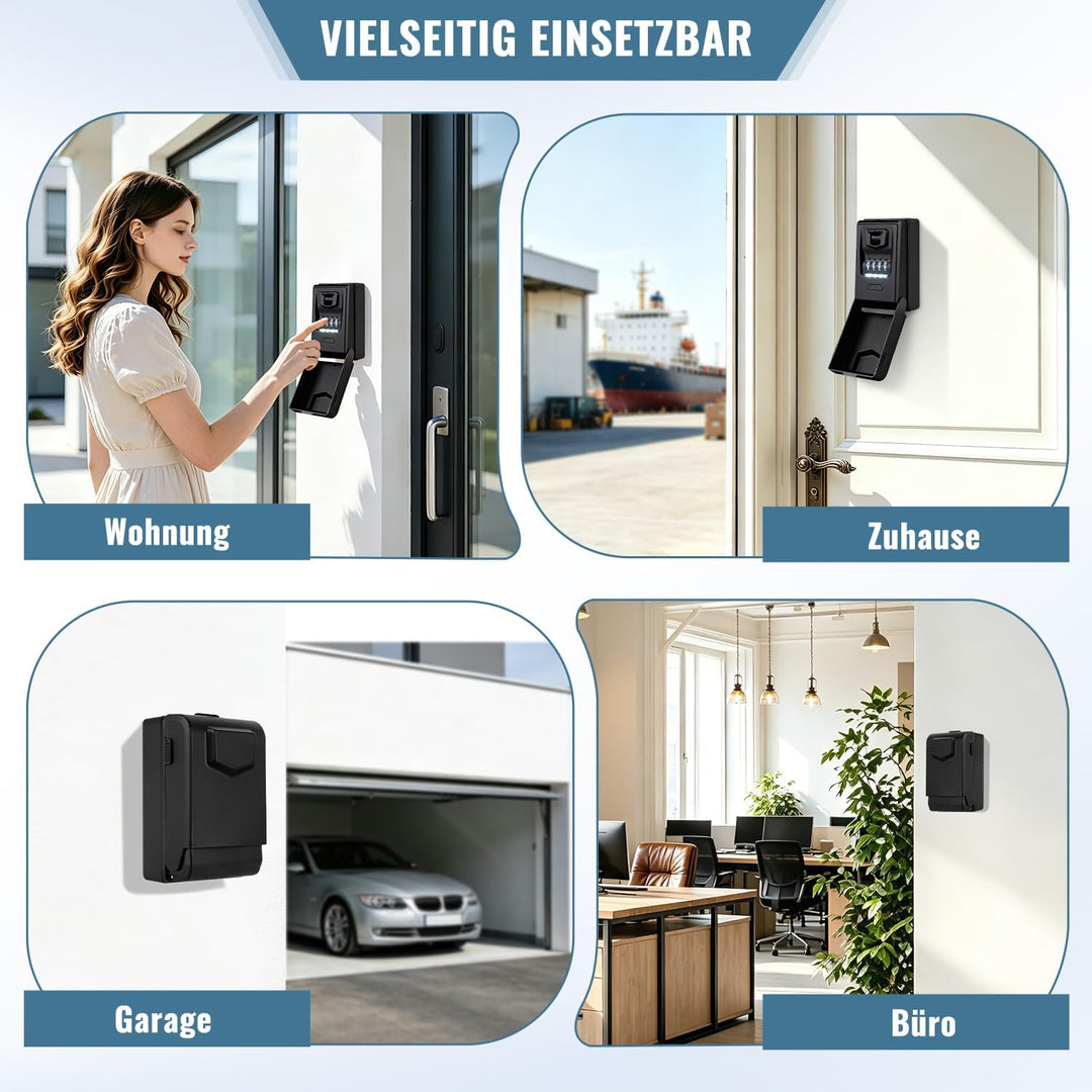 Schlüsseltresor mit Beleuchteten Zahlencode Aussen Schlüsselsafe Wasserdicht Robust Schlüsselbox Gro