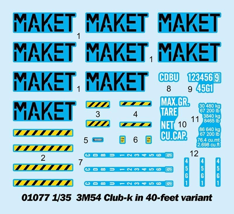 Trumpeter 001077 1/35 3M54 Club-k in 40-Fuss-Container Modellbau, Mehrfarbig