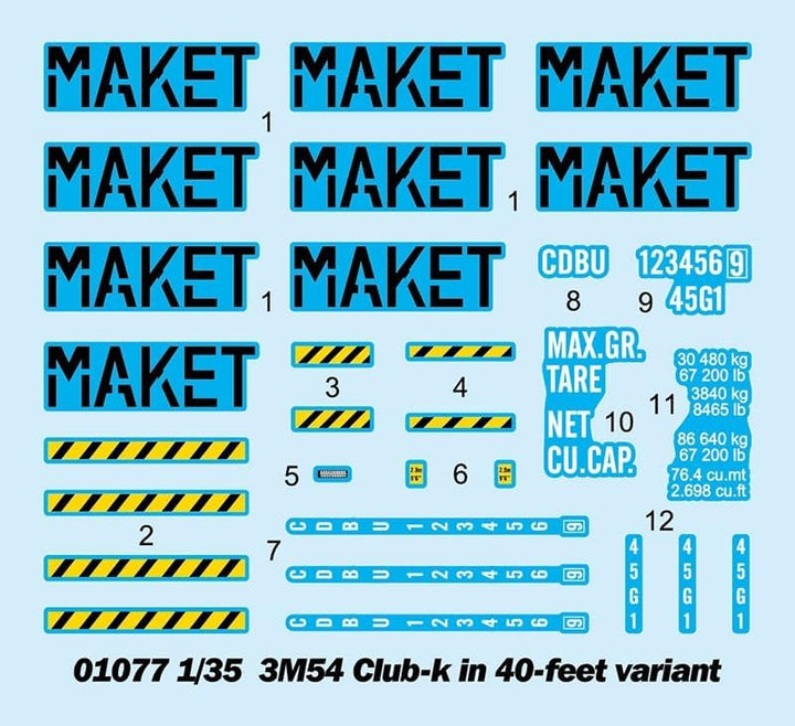 Trumpeter 001077 1/35 3M54 Club-k in 40-Fuss-Container Modellbau, Mehrfarbig