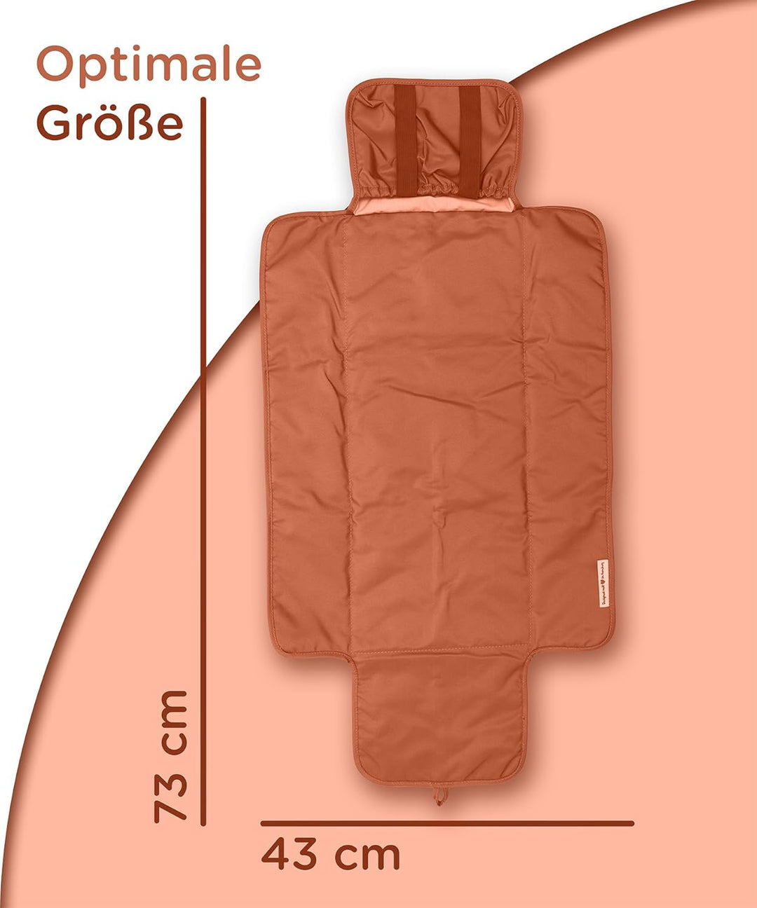 Jubi® Wickelauflage Braun-Rust aus Biobaumwolle und ÖkoTex Polyester - Wickelunterlage für unterwegs