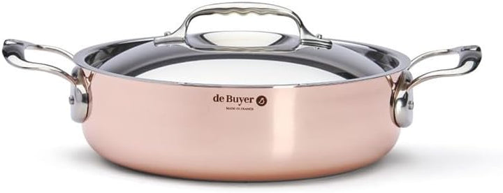 DE BUYER Niederer Bratentopf, Kupfer, orange, 20 cm, 31 x 20 x 11 cm, 31 x 20 x 11 cm