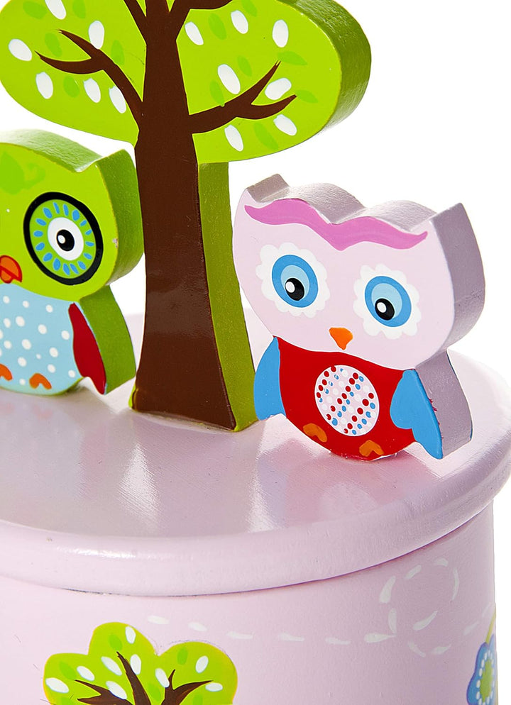 Mousehouse Gifts Spieluhr Holz Rosa Eule Geschenk für Baby oder Kinder Mädchen