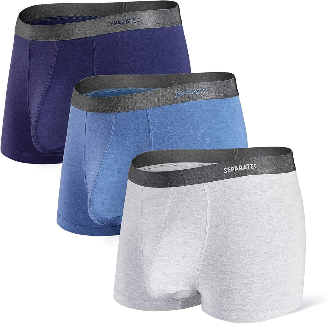Separatec Boxershorts Herren Bambus Rayon Atmungsaktiv Weich Männer Unterhosen mit Doppelter Beutel