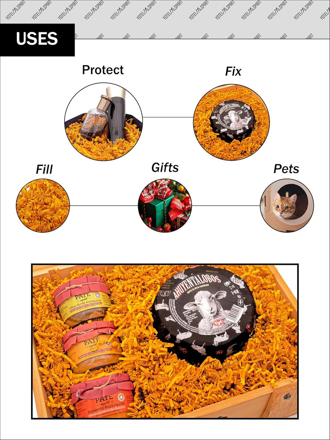 2.5kg Geschreddertes Cognac Papier für Geschenkbox – Füllmaterial für Pakete, Körbe, Boxen und Verpa