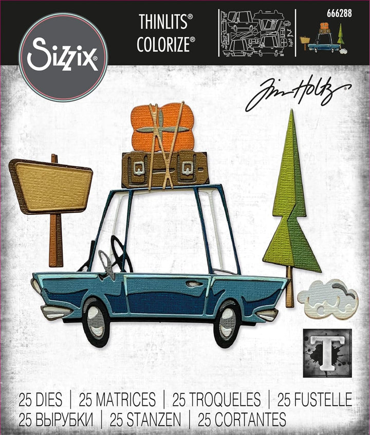 Thinlits Stanzformset Road Trip Colorize von Tim Holtz, 25 Stück Roadtrip, Roadtrip