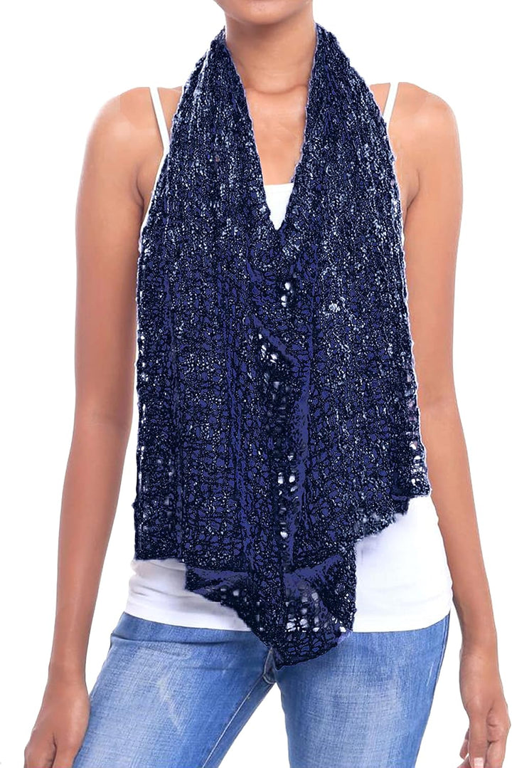 JOPHY & CO. Damen-Poncho aus Netzstoff, Strickoptik, schulterfrei, für Sommer und Frühling, leicht u