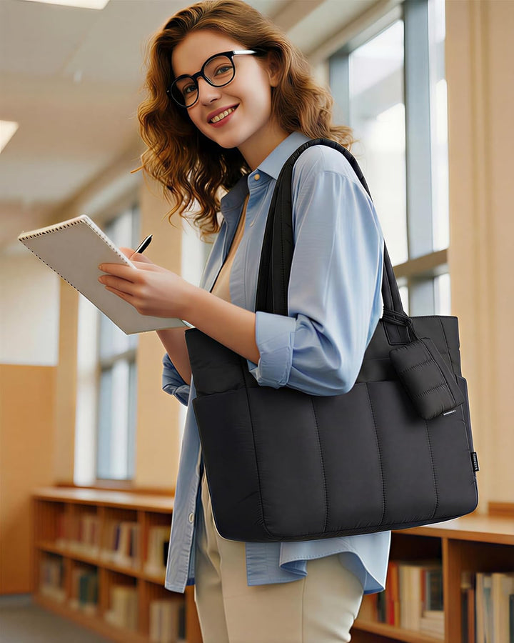 LOVEVOOK Shopper Tasche Damen Handtasche Gross, Leicht Arbeitstasche Puffer Tote Bag mit Vielen Fäch