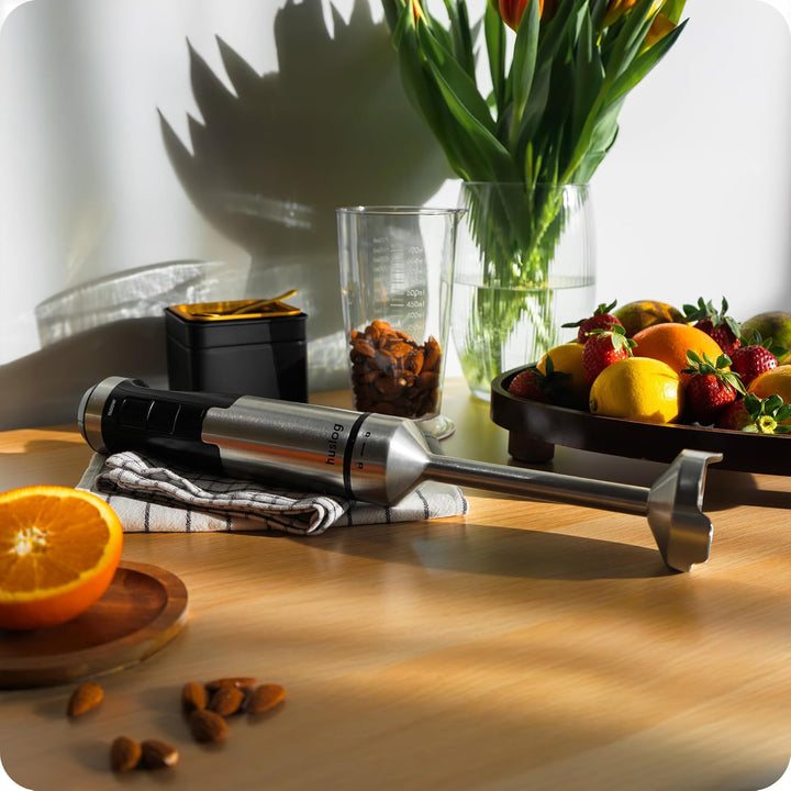 BlendFlex Stabmixer 1500W – Edelstahl Handmixer mit 20 Geschwindigkeiten & Turbo-Funktion, inkl. 600