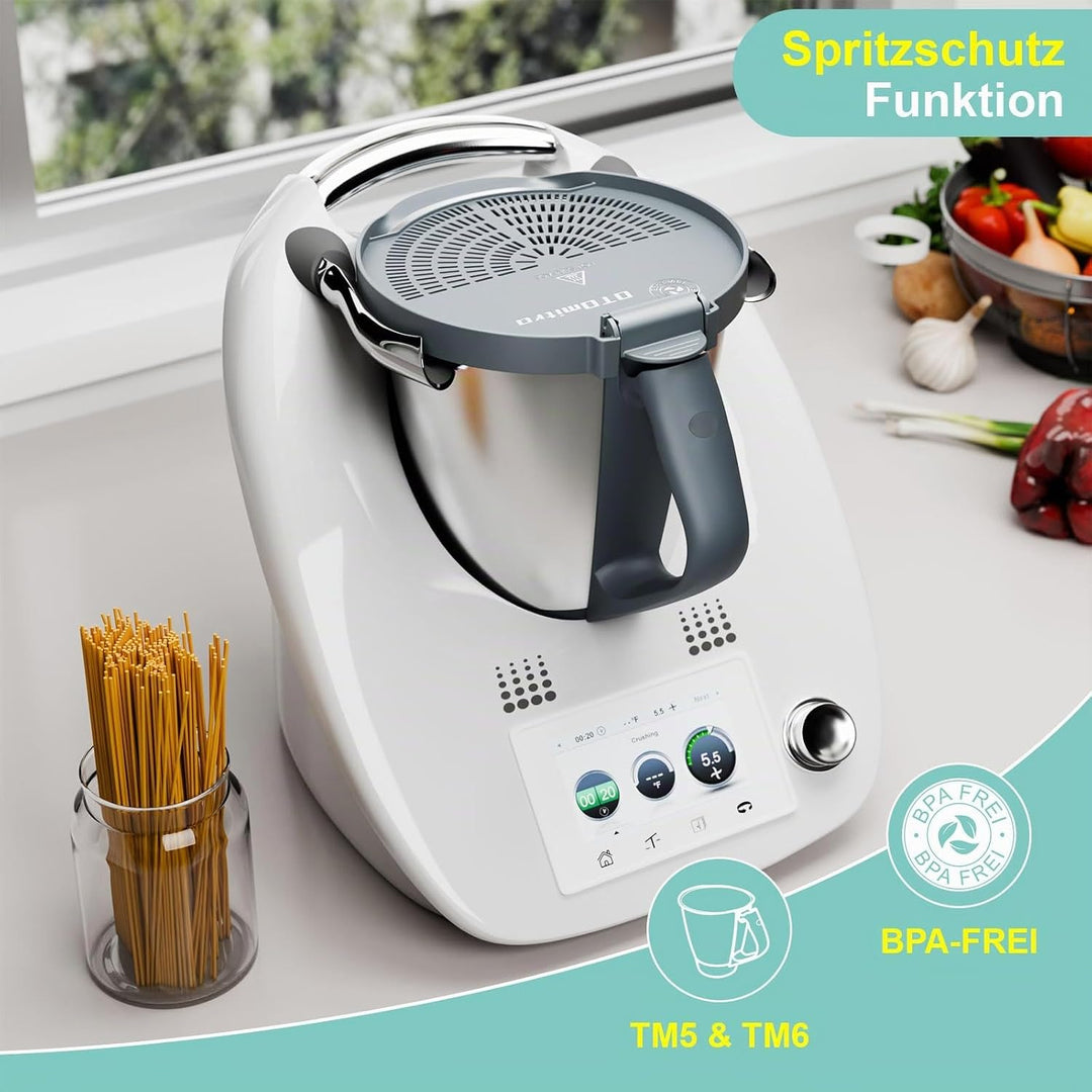 Ausgusssieb für Thermomix TM6 TM5, Abgiesshilfe und Spritzschutz, BPA freies Nudelsieb, Siebaufsatz
