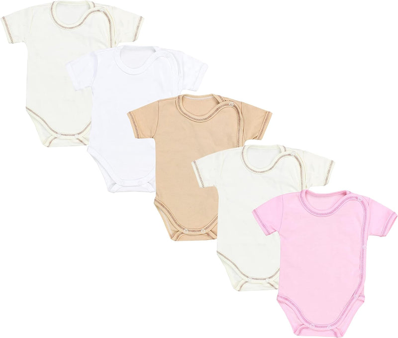 TupTam Unisex Baby Kurzarm Wickelbody 5er Pack 56 Mädchen 2, 56 Mädchen 2