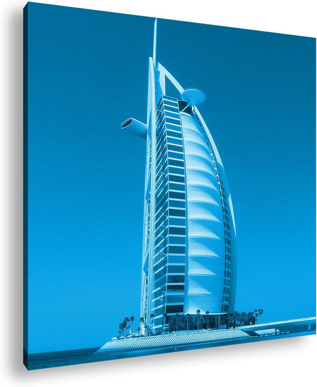 deyoli gigantisches Gebäude in Dubai Format: 40x40 Effekt: Monocrome Blau als Leinwandbild, Motiv fe
