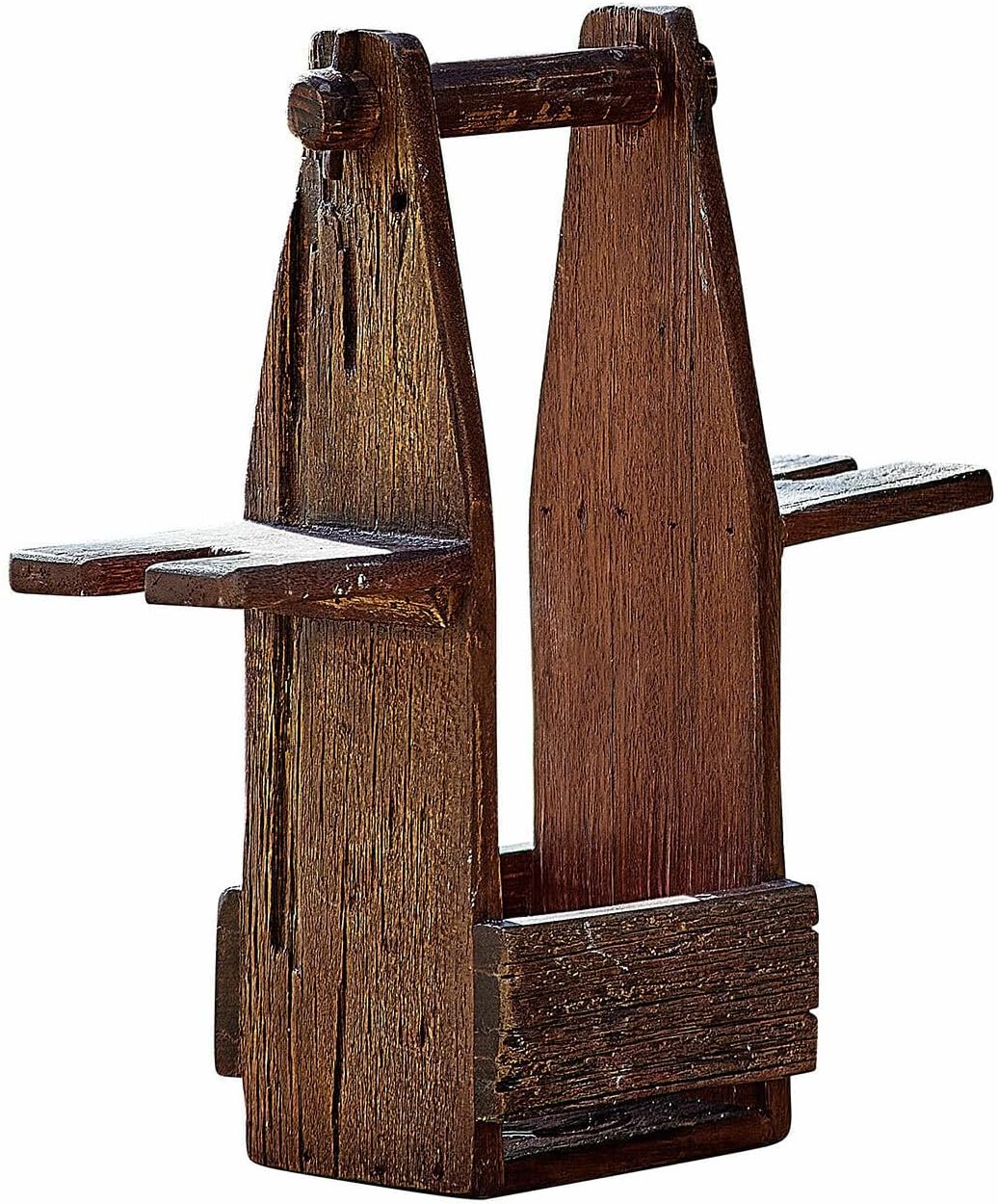 LOBERON Flaschenhalter mit Gläsern Préalon, Rustikaler Charakter, mit Praktischem Tragegriff, Küchen