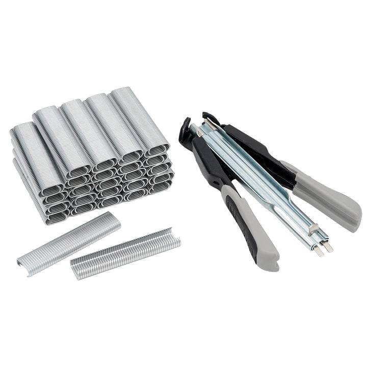 Hog Ring Zange Automatische Zaunzange mit 2500 Stück Schweineringe Zaunclips C Typ Nägel Zaun Kit Id