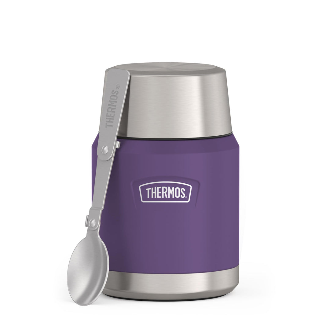 Thermos ICON Thermobehälter für Essen plum mat 0,47l - hält Speisen 14h heiss & 24h kalt, Edelstahl,
