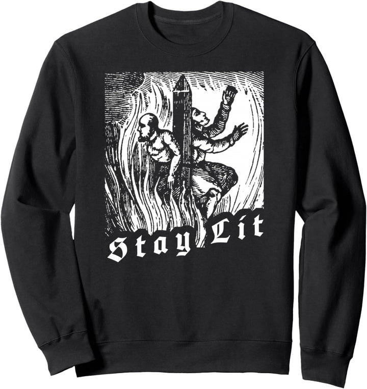 Bleib beleuchtet Brennende Hexen Okkult 666 Sweatshirt
