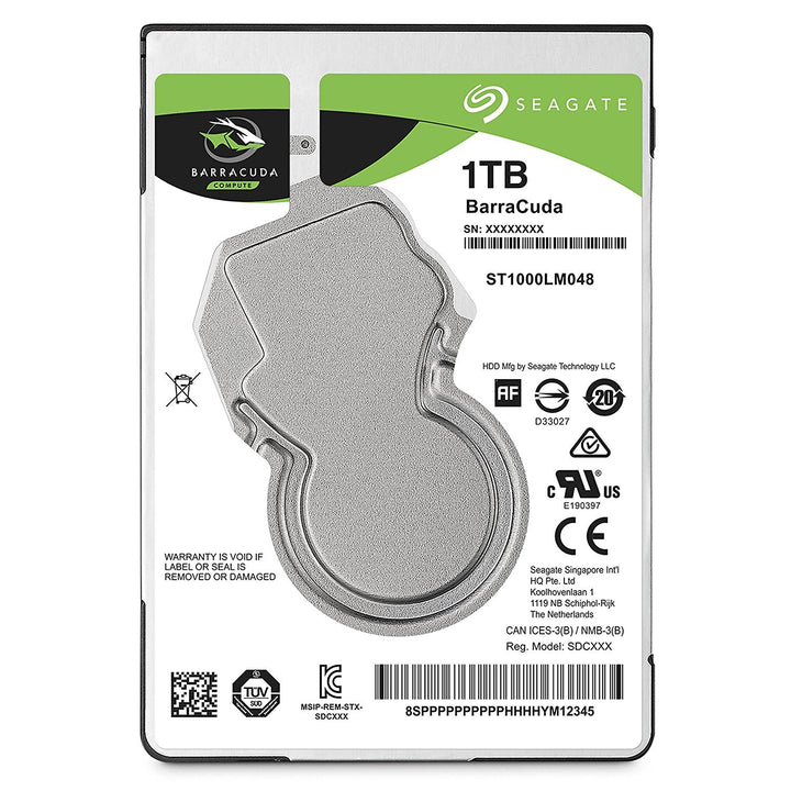 Seagate Barracuda, interne Festplatte 1 TB HDD, 2.5 Zoll, 5400 U/Min, 128 MB Cache, SATA 6 Gb/s, sil