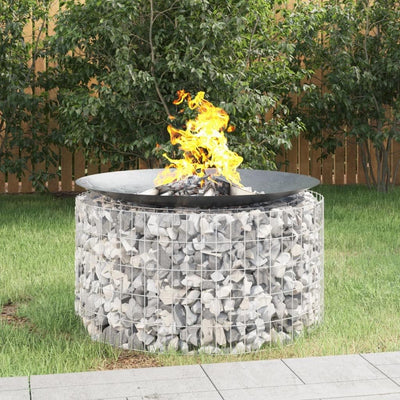 vidaXL Gabionen Feuerstelle, Gabione Feuerschale Feuerkorb, Steinkorb Gartenfeuer, Gartenkamin Stein
