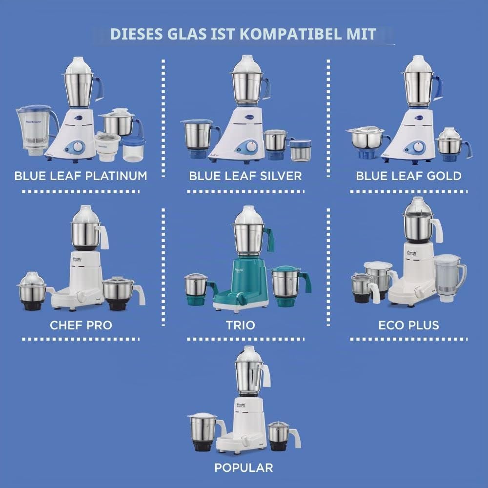 Preethi MGA 504 MGA-504 Genie-Dose aus Edelstahl, 0,5 l, silberfarben