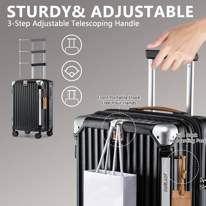Joyway Koffer Reisekoffer von ABS Hartschalen Erweiterbar Trolley Kofferset mit TSA Schloss und 4 Ro