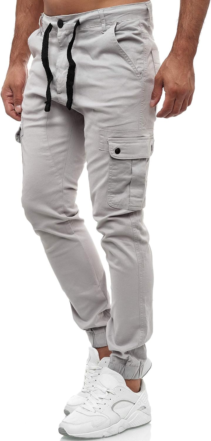 Tazzio Cargohose Herren Cargo Hose Jogger Chino Regular Fit Jeans 18525 34 Grau