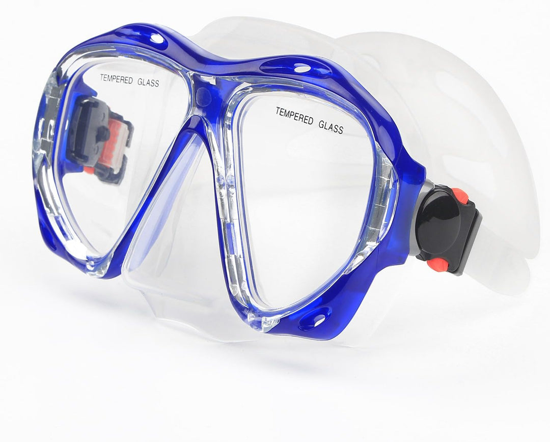 Taucherbrille für Erwachsene mit Anti-Nebel Schnorchelmaske, Schwimmmaske gehärtetem Glas und Nasena