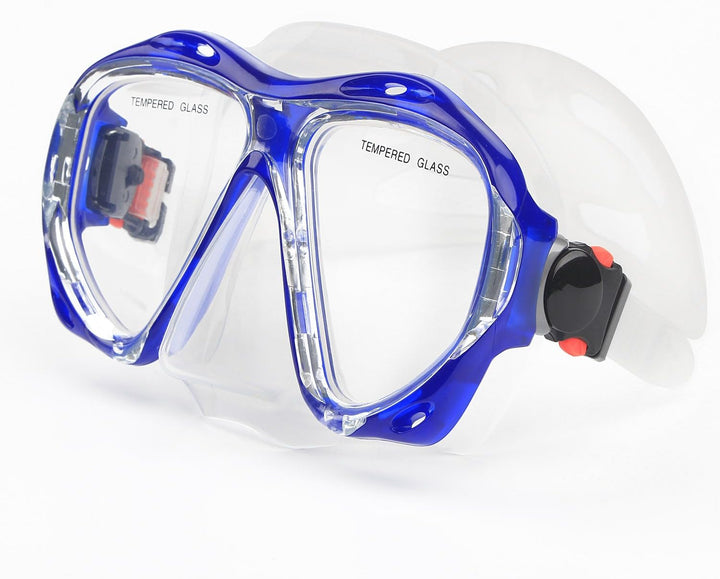 Taucherbrille für Erwachsene mit Anti-Nebel Schnorchelmaske, Schwimmmaske gehärtetem Glas und Nasena