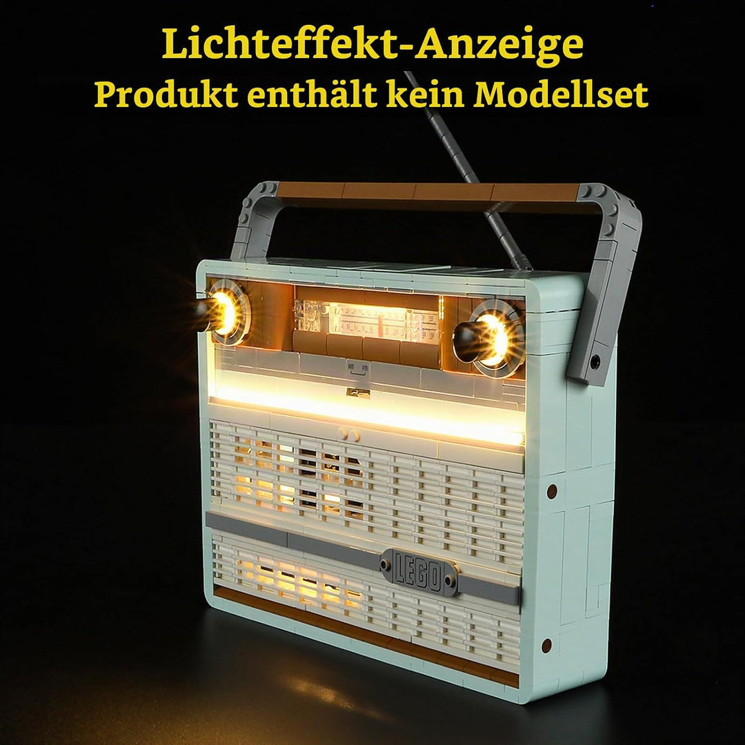 GEAMENT LED Licht-Set Kompatibel mit Lego Retro-Kofferradio - Beleuchtungsset für Icons 10334 Retro