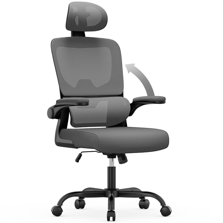 naspaluro Bürostuhl, Ergonomischer Schreibtischstuhl mit Verstellbarer Kopfstütze, Armlehnen, Dynami