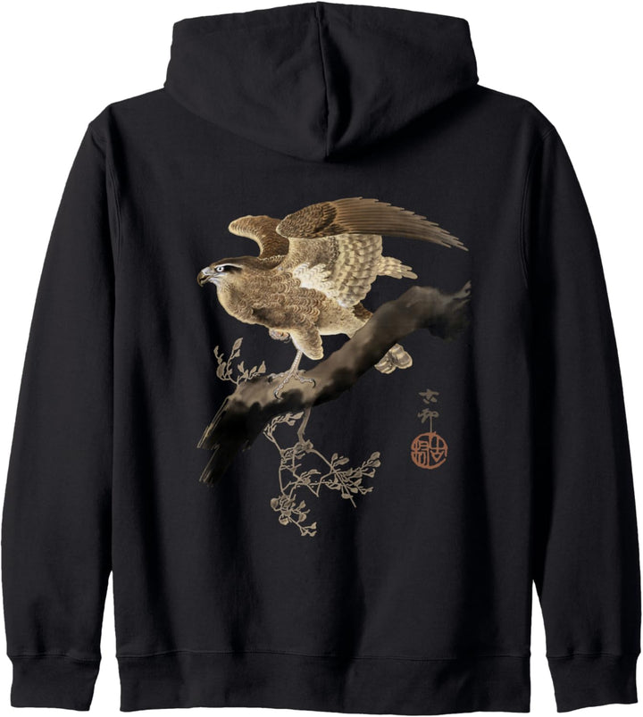 Japanischer Falke Greifvogel Jagdvogel Falknerei Japan Kunst Kapuzenjacke