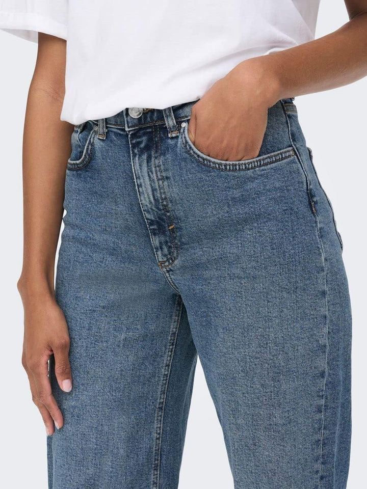 ONLY Damen Jeans 25W / 32L Dark Medium Blue Denim, 25W / 32L Dark Medium Blue Denim