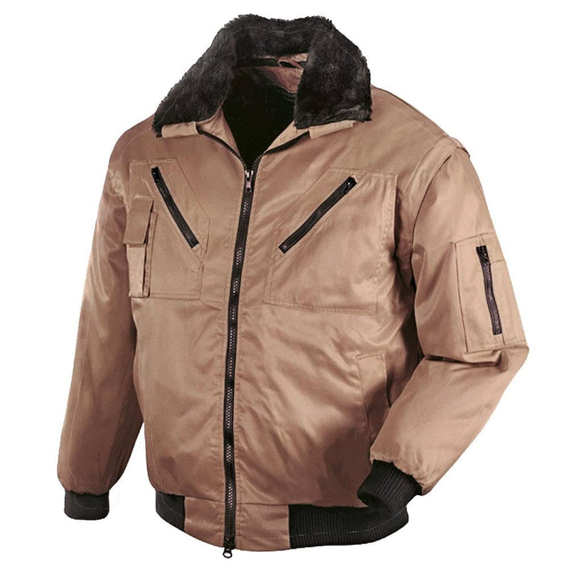 texxor Herren Pilotenjacke Oslo Arbeitsjacke mit abnehmbaren rmeln khaki XL, Creme, XL EU XL Creme,