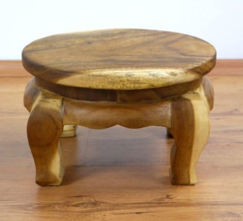 livasia Runder Opiumtisch, Beistelltisch, Massivholztisch, Nachttisch, Podest Natur 30cm, Natur 30cm