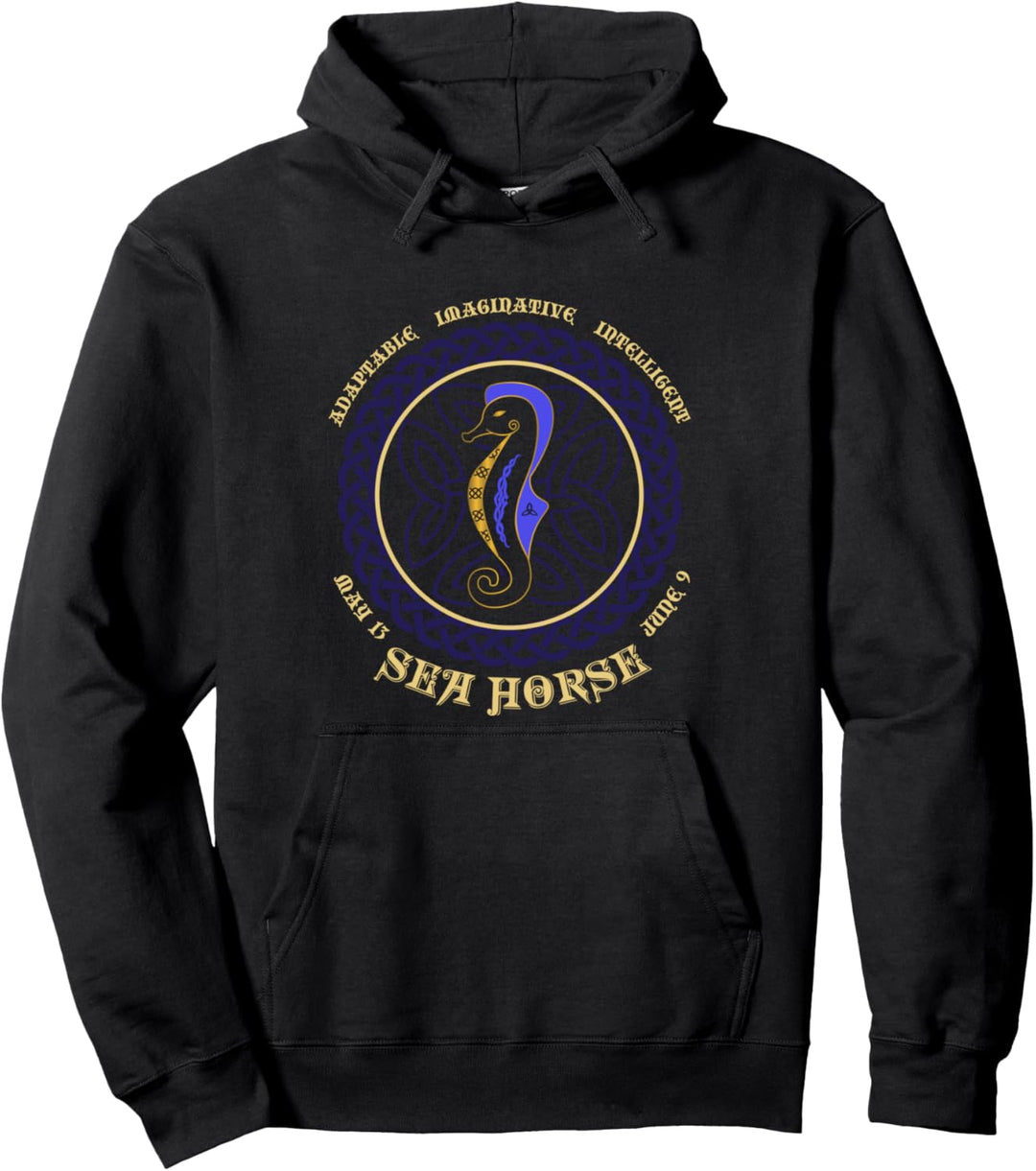 keltisches Sternzeichen für Mai Seepferdchen Astrologie Pullover Hoodie