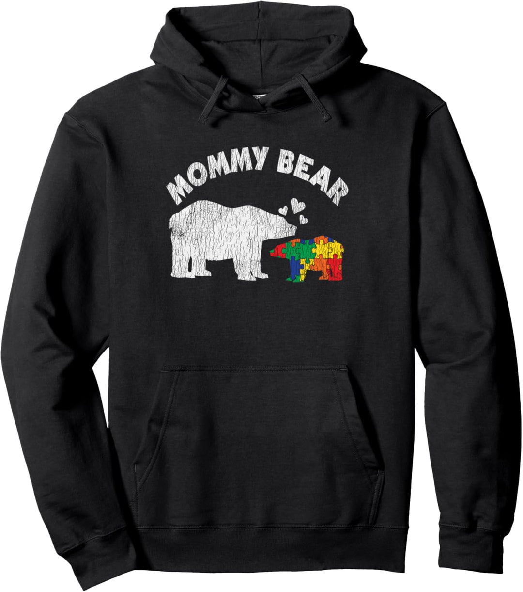 Vintage Mama Bär Autistische Kinder Autismus Bewusstsein Pullover Hoodie
