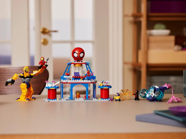 LEGO Marvel Das Hauptquartier von Spideys Team, Spider-Man-Spielzeug mit Fahrzeug und Mech, Geschenk