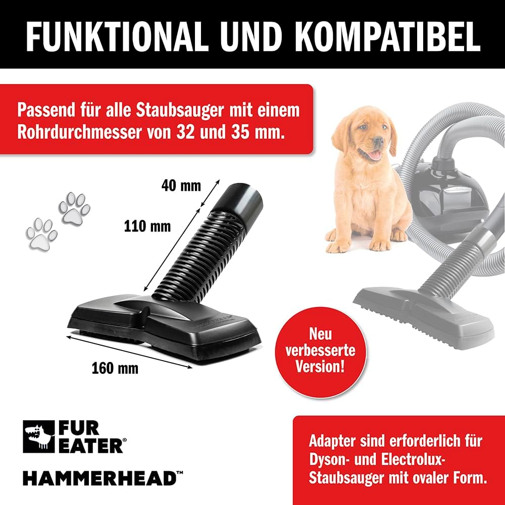 Tierhaar Staubsaugeraufsatz - Verbesserte Version | Staubsaugerbürste zur Entfernung von Tierhaaren,
