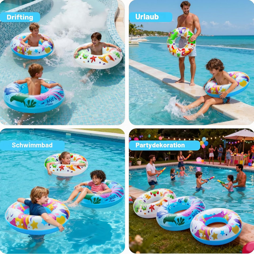 JOYIN 3 Pack Aufblasbarer Schwimmreifen mit Glitzern 32.5"/82.55cm, Schwimmring, Sommer Wasser Schwi