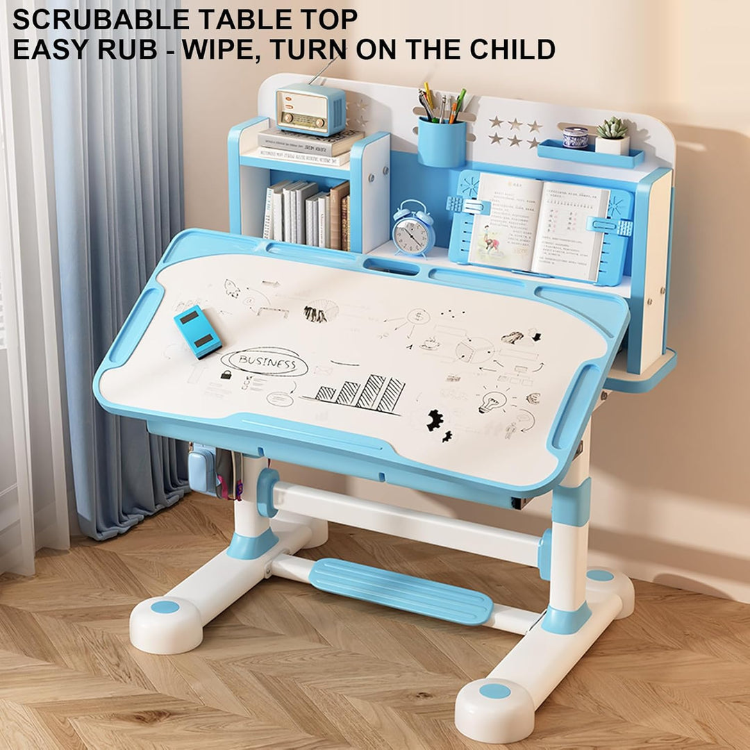 Funktionales Schreibtisch- und Stuhl-Set für Kinder, ergonomisch, höhenverstellbar, für Schule, Stud