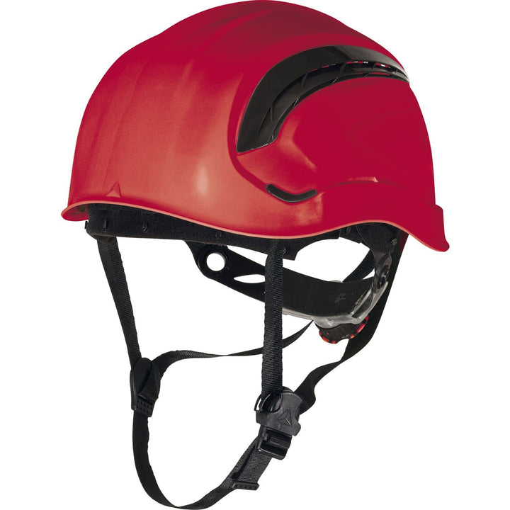 Deltaplus GRAWIROFL Belüfteter Bauhelm - Bergsteigerhelm-Stil, Rot, Grösse Einstellbar Rot Einstellb