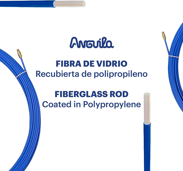 Anguila | Guía Pasacables | Fibra de Vidrio Reforzada + Propileno | Terminales Intercambiables | Col