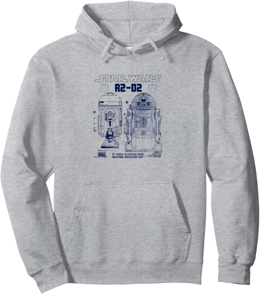 Star Wars R2-D2 Astromech Droid Blue Print Schematic Pullover Hoodie