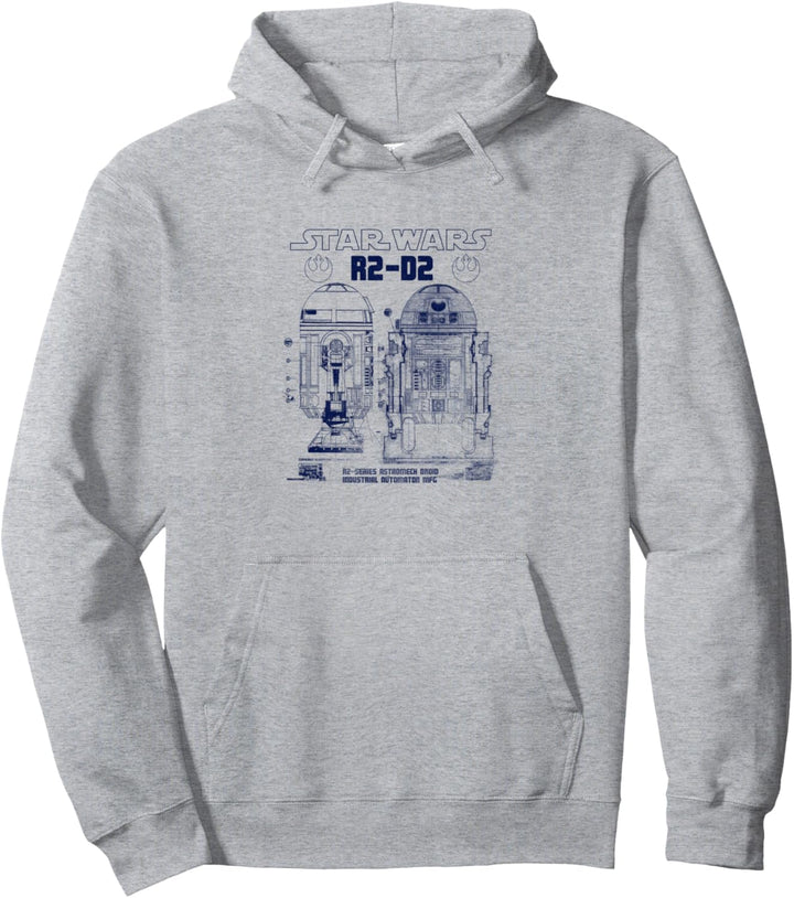 Star Wars R2-D2 Astromech Droid Blue Print Schematic Pullover Hoodie